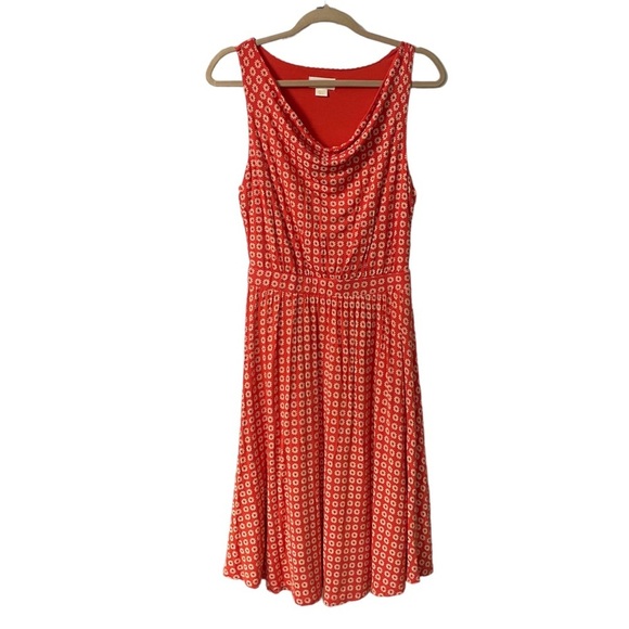 Anthropologie Maeve Brianne Floral Cowl Neck Dress Size Small Orange Floral - Picture 4 of 12